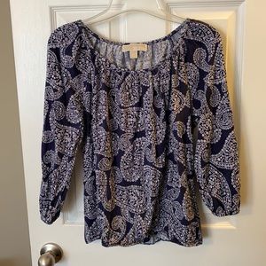 Michael Michael Kors blue paisley print top size m